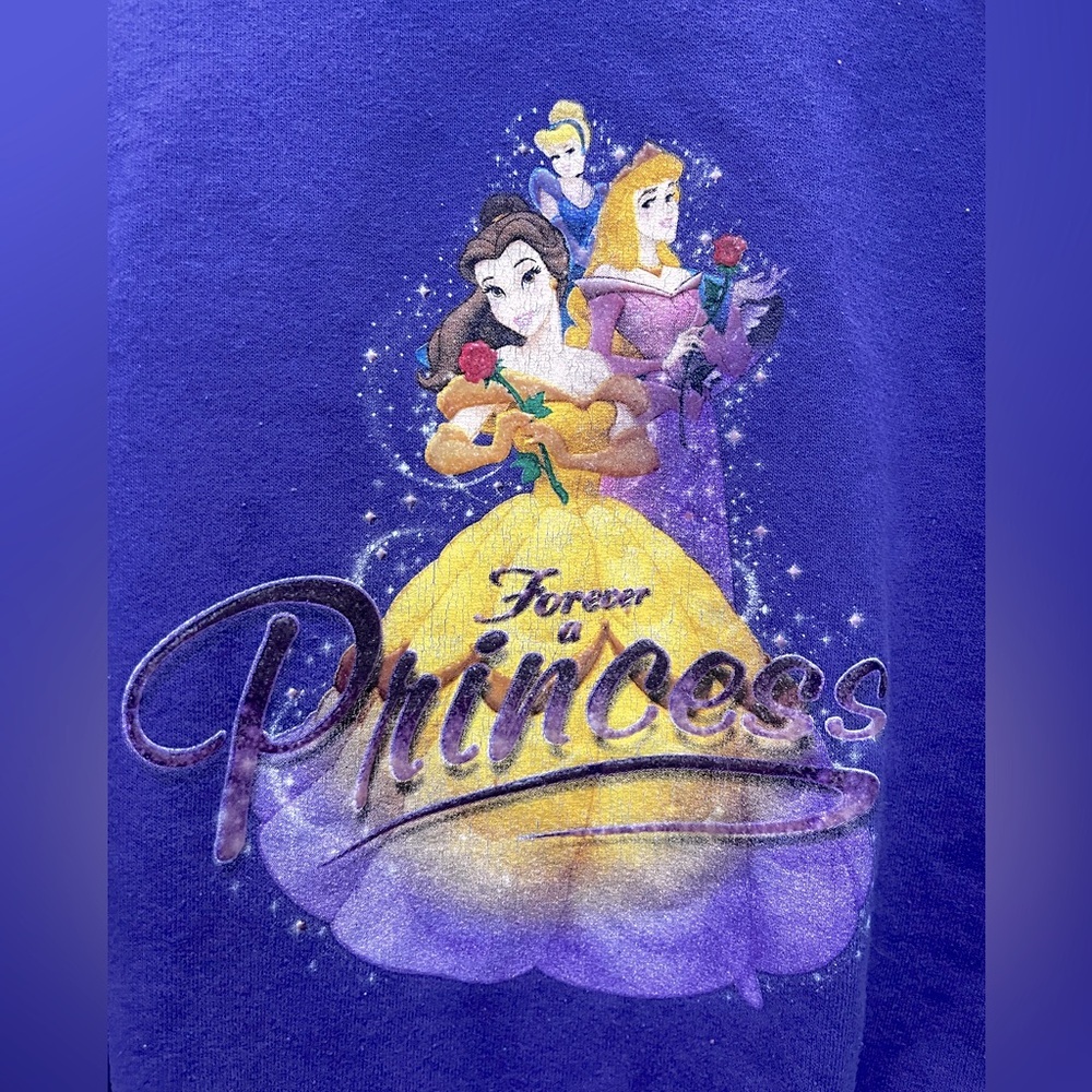 True Vintage 90s Disney Store Forever a Princess Crewneck Sweatshirt Size Small - Picture 2 of 6